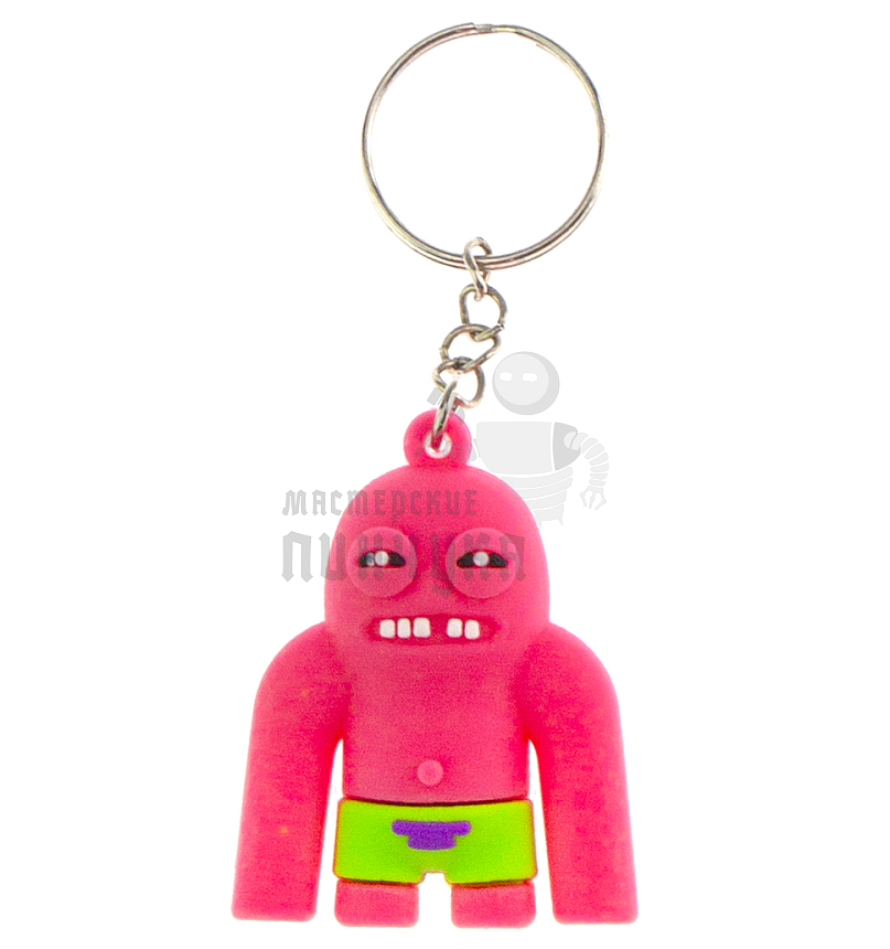 Брелок для ключей "FUGGLER", цв.розовый/салатовый