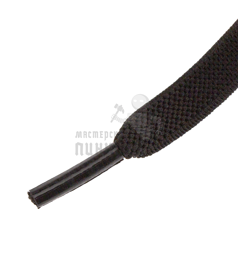 Эластичные шнурки для кроссовок с металлическим замком, 100-150см, плоский, цв.черный