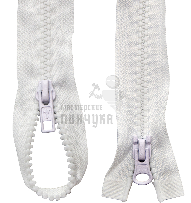 Молния Трактор "GAMMA" G3052 U 80 см Тип 5 10 шт разъёмная двухзамковая №101 белый