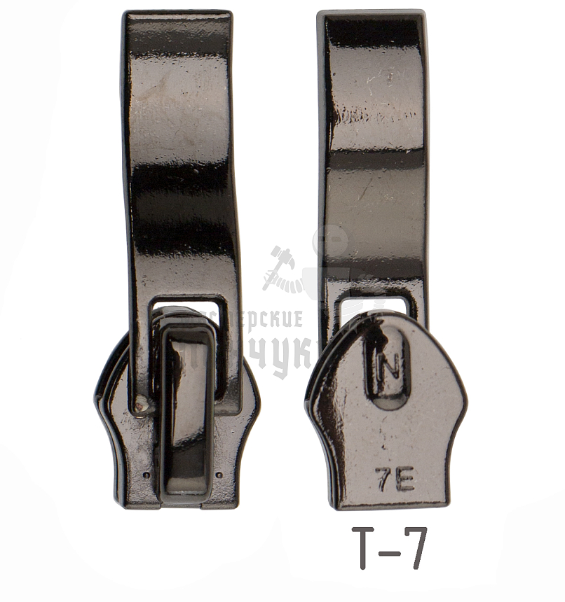 Бегунок для спиральной молнии, тип 7, автомат, цв. никель темн. V74A