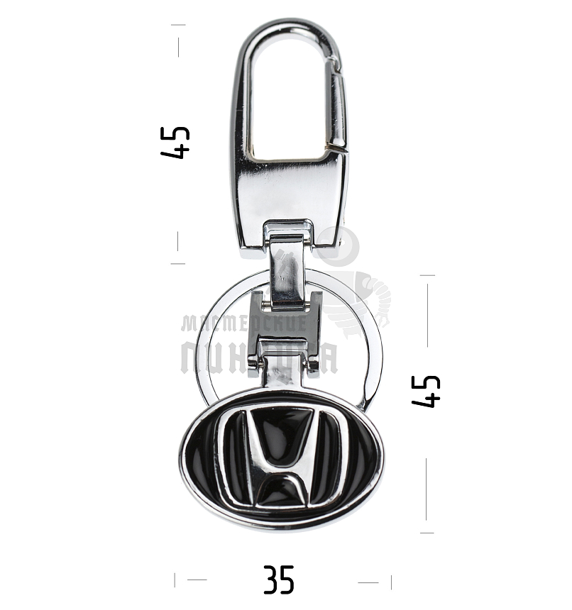 Авто карабин с кольцом для ключей HONDA