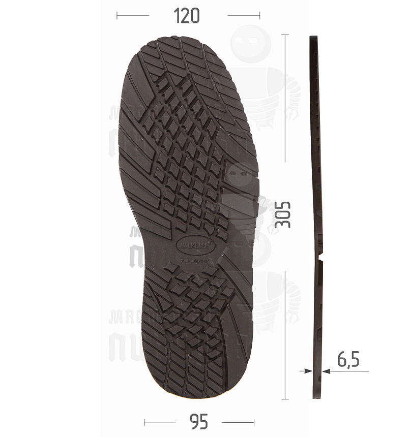 Подошва "Walkbase" (#6040) т.6,5 р.10 коричневый