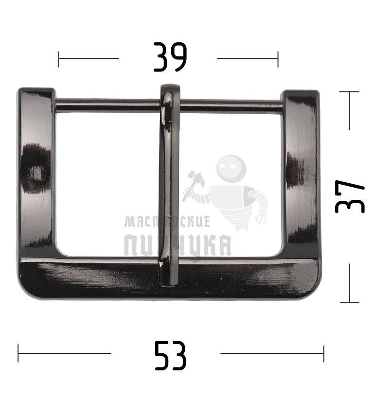 Пряжка металлическая ременная 40мм цв никель темный.