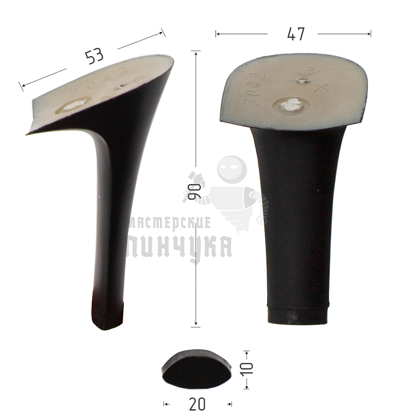 Каблуки ABS (3042) черн.мат. 9 см