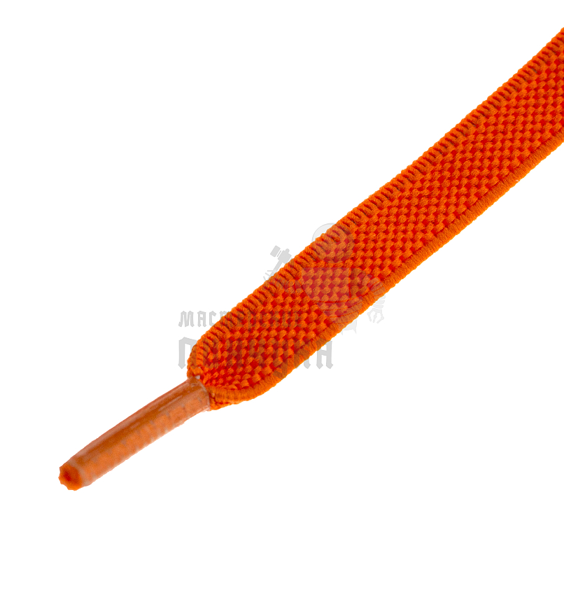 Эластичные шнурки для кроссовок с металлическим замком, 100-150см, плоский, цв.оранжевый