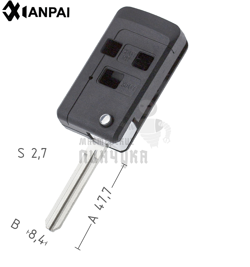 Корпус выкидного ключа TOYO-15.P   TOY43P TY51P TY37RP КНР//