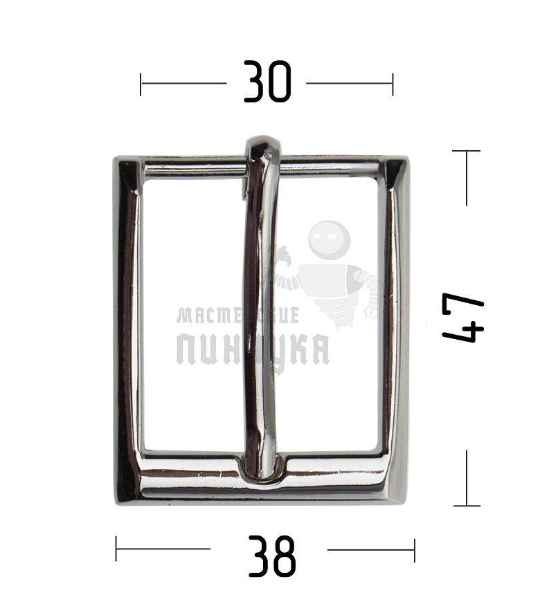 Пряжка металлическая ременная 30мм цв никель