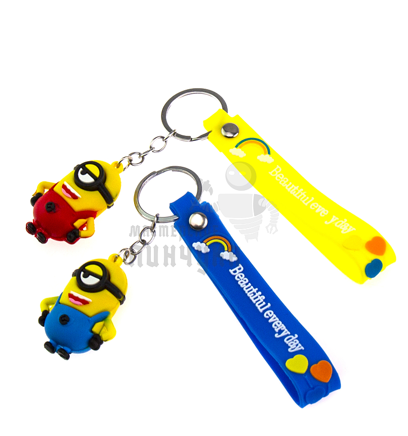 Брелок для ключей "Миньон" + ремешок, цв.произвольный