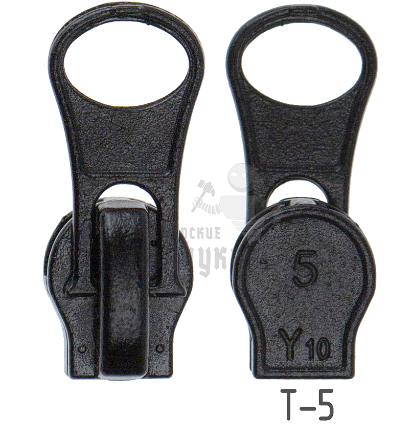 Бегунок для спиральной молнии, тип 5, автомат Груша, цв.черный 322