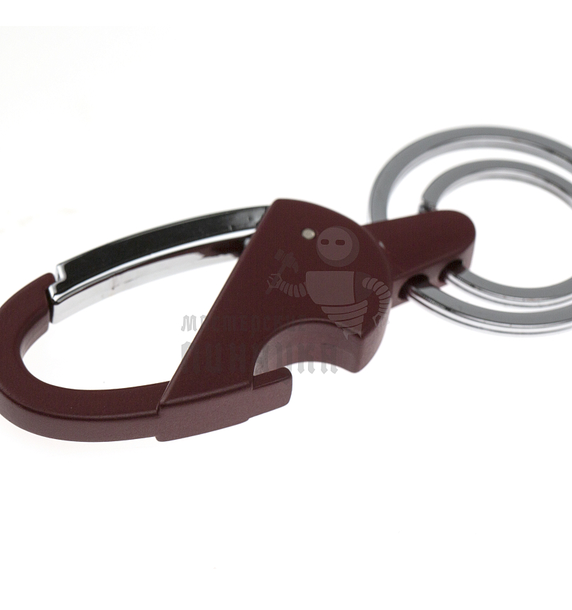 Карабин овальный с двумя кольцами для ключей и открывашкой