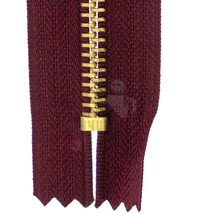 Молния металлическая джинсовая тип 5 18см н/р цв 179 зв латунь