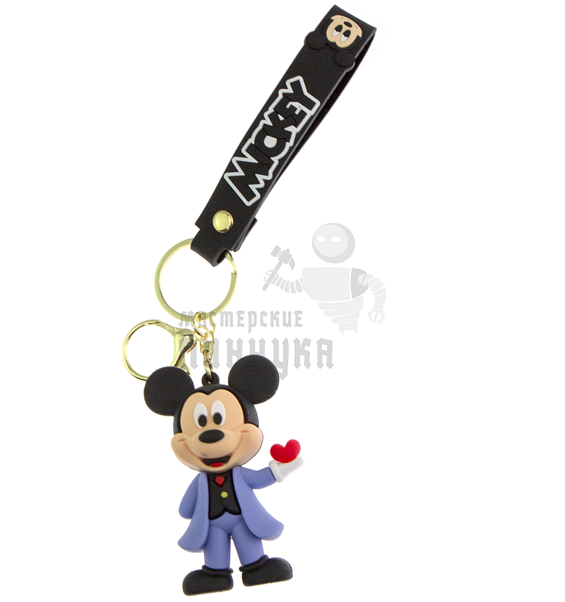 Брелок для ключей "Микки Маус" с сердцем + карабин