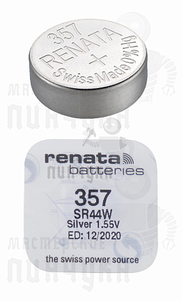 Батарейка часовая RENATA R357 SR44W BL1 (1/10/100)