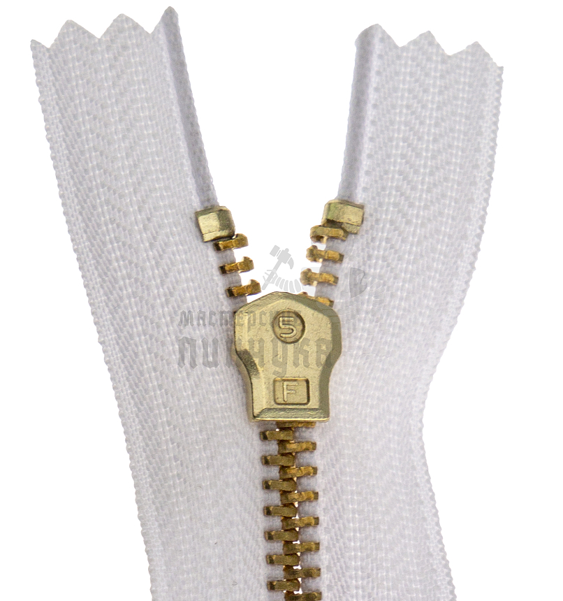 Молния металлическая джинсовая тип 5 18см н/р цв 101 зв латунь