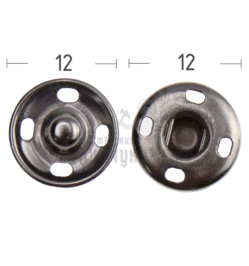 Кнопка пришивная 12мм латунь цв никель тем