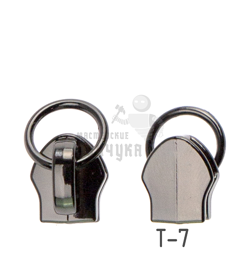 Бегунок сумочный Т7 "JX" (0157), нейлон, темная гальваника