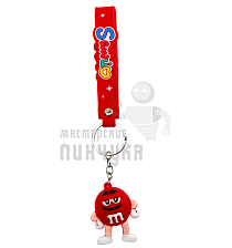 Брелок для ключей "M&M" с ремешком, цв.красный - Чертеж