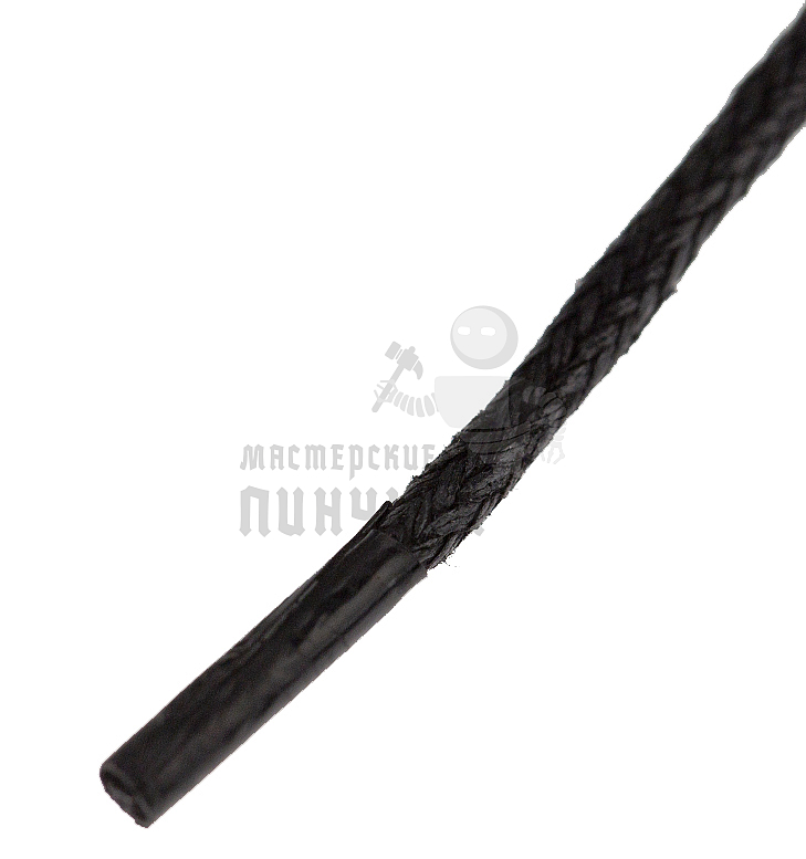 Шнурки круглые (тип 0) хлопчатобумажные с пропиткой, 70 см, цв.черный