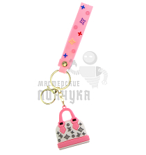 Брелок для ключей сумка "Луи Витон" + карабин и ремешок, цв.белый - Чертеж