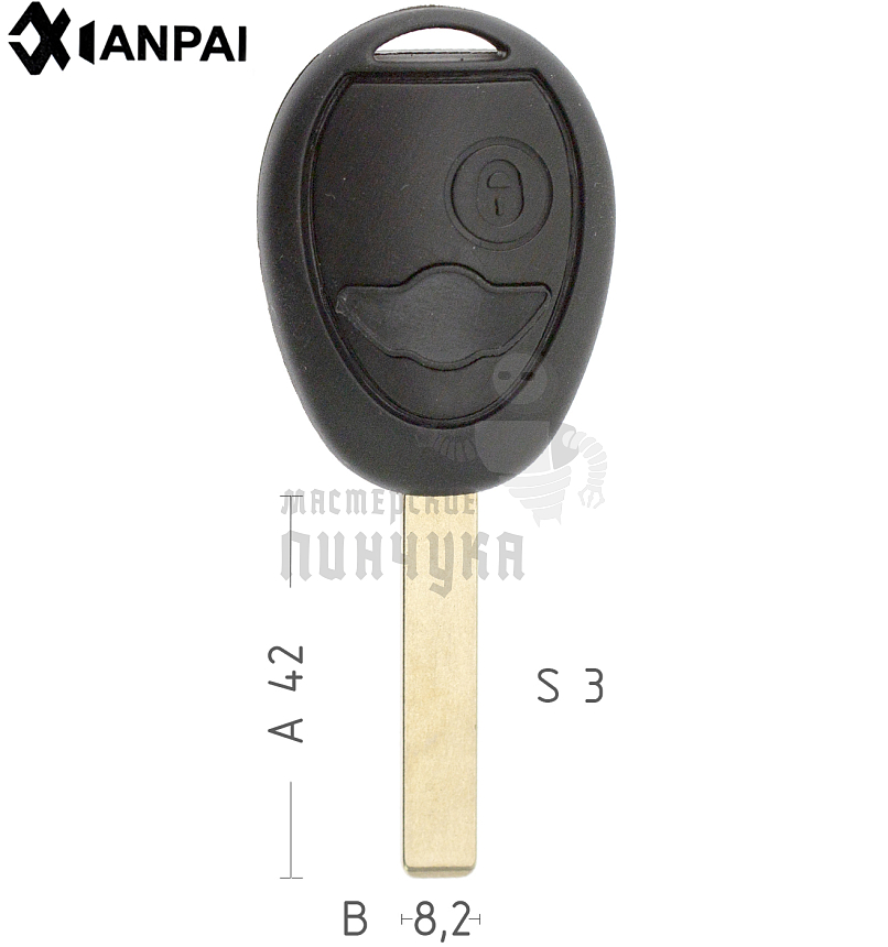Корпус ключа BM6P HU92 HF70P 1 кнопка MINI - COOPER КНР