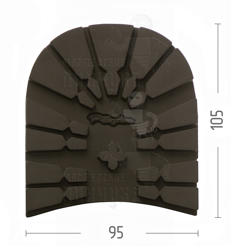 Набойка Piligrim "Танк", разм. L, 95x105x8мм, цв. коричневый