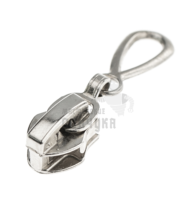 Бегунок для спиральной молнии, тип 7, автомат, цв. серебро