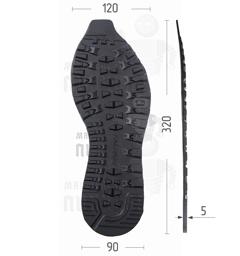 Подошва "Fashion 8005" т.5 р.41-44 черный